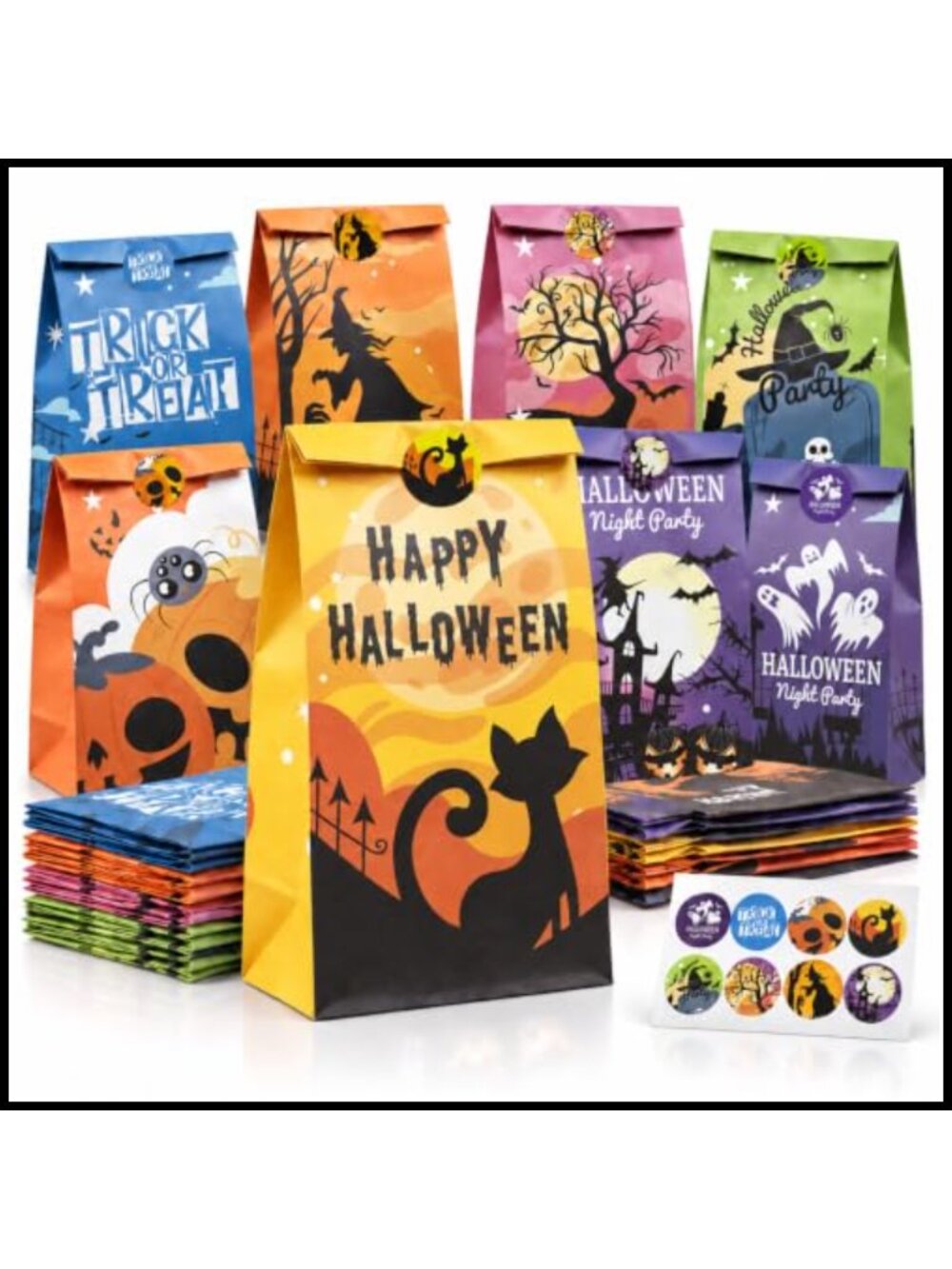 Halloween Paper Bags 24PCS Treat Bags Party Favor Goody Bags
